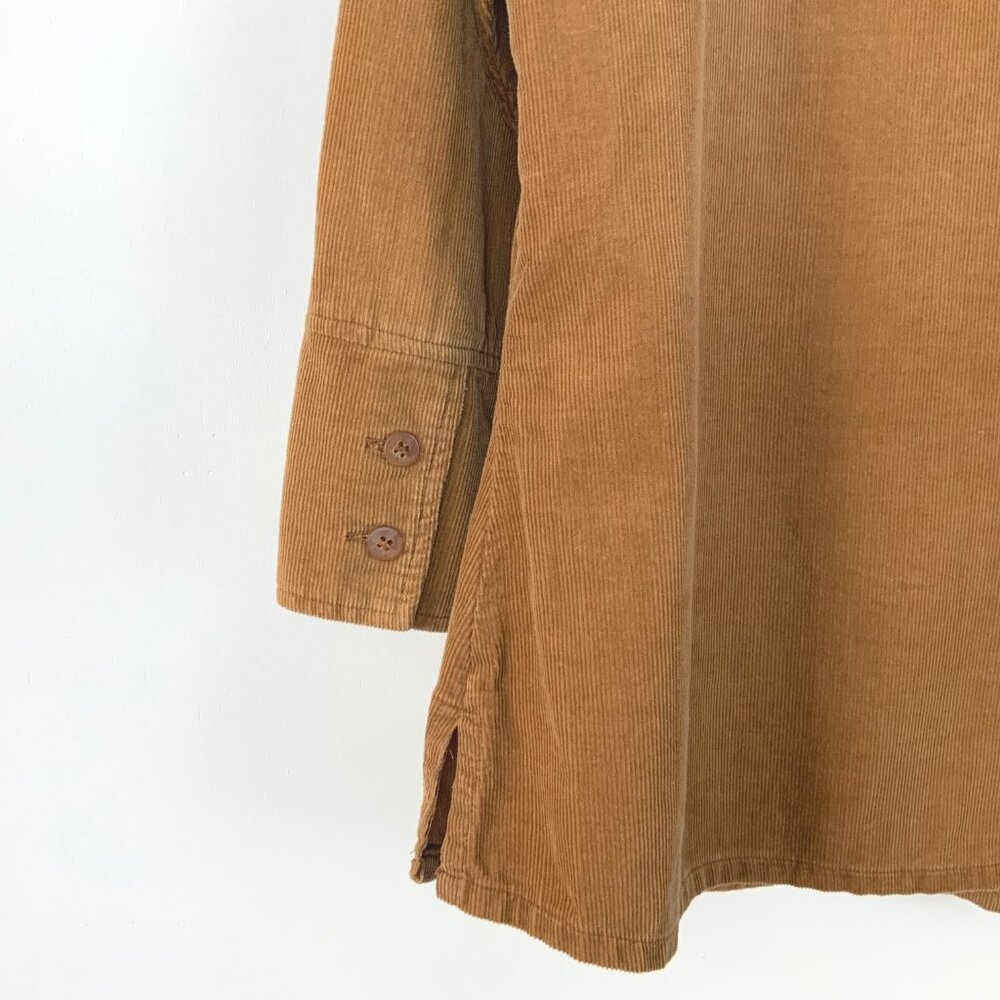Vintage Marco Pecci Corduroy Cotton Button Up Shirt Caramel Brown Sz M - Picture 6 of 16